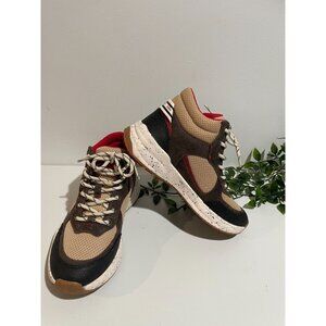Thos Advance Mid Hiking Sneakers US 8 Beige/Brown/Red Mesh & Suede Upper